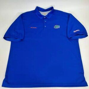 Florida Gators Columbia PFG Mens Polo Fishing Shirt Blue Short Sleeve Collar XL